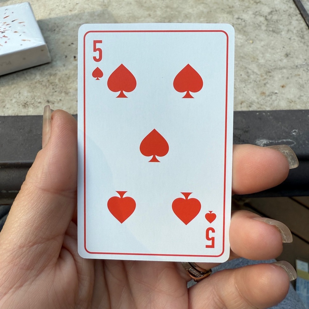 Dior Red five of Spade Playing Card